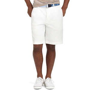 Garment-Dyed Plain-Front 11 Twill Bermuda Shorts - White